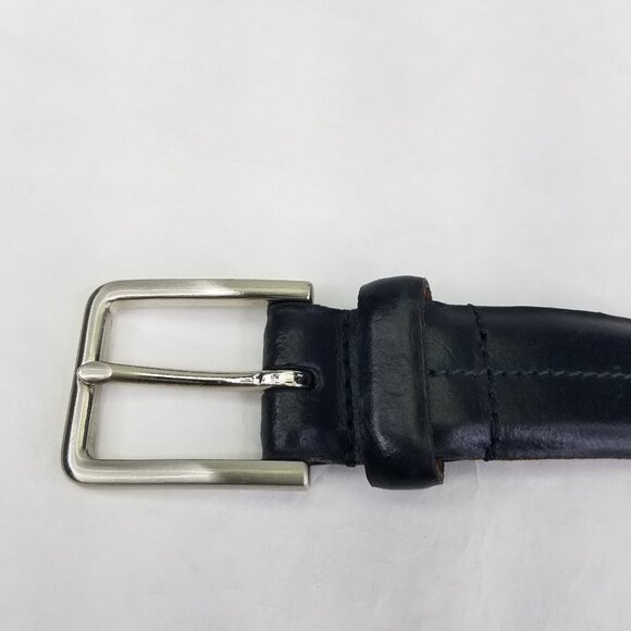 Calvin Klein Genuine Leather Belt Black Men's Size 34 Feather Edge 33"-37" USA - Picture 2 of 15